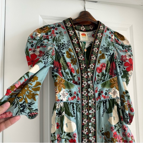 Farm Rio Blue Beauty Bouquet Mini Dress - Picture 2 of 8